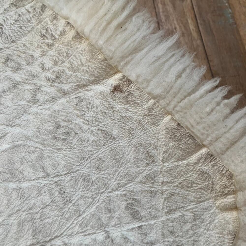 Genuine Fluffy Sheepskin Rug 21" x 33" Thick Cream Colored - Picture 9 of 14